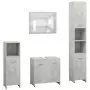 Set Mobili da Bagno 4 pz Grigio Cemento in Truciolato