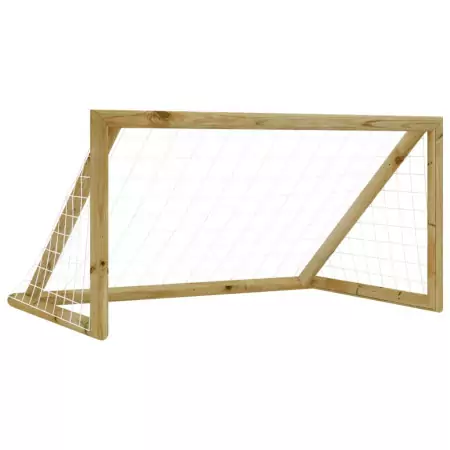 Porta da Calcio con Rete 160x100x80cm Legno di Pino Impregnato