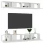 Mobili TV 4 pz Bianco Lucido 100x30x30 cm in Truciolato