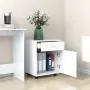 Mobiletto con Rotelle Bianco 45x38x54cm in Legno Ingegnerizzato