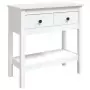 Tavolo Consolle Bianco 75x35x75 cm in Legno Massello di Pino