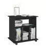 Mobiletto con Rotelle Nero 60x45x60 cm in Truciolato