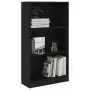 Libreria a 3 Ripiani Nera 60x24x109 cm in Legno Multistrato