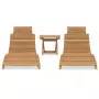 Set Salotto da Giardino 3 pz Pieghevole in Massello di Teak