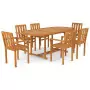 Set da Pranzo da Giardino 7 pz in Legno Massello di Teak