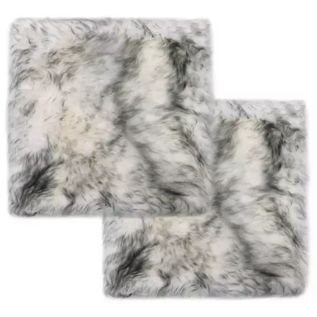 Cuscini Sedie 2pz Melange Grigio Scuro 40x40cm Pelle di Montone