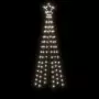 Albero di Natale con Puntale Bianco Freddo 108 LED 180 cm