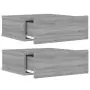 Comodini Pensili Grigio Sonoma 2pz 40x30x15cm Legno Multistrato