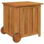 Contenitore Giardino con Ruote 60x50x58cm Legno Massello Acacia