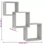 Mensole a Muro Cubiche Grigio Cemento 84,5x15x27 cm Truciolato