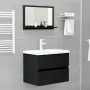 Specchio da Bagno Nero 60x10,5x37 cm in Truciolato