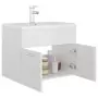 Mobile Bagno con Lavabo Integrato Bianco Lucido in Truciolato