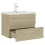 Mobile Bagno con Lavabo Integrato Rovere Sonoma in Truciolato