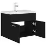 Mobile Bagno con Lavabo Integrato Nero in Truciolato