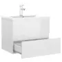 Mobile Bagno con Lavabo Integrato Bianco Lucido in Truciolato