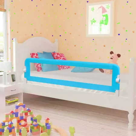 Sponde Letto di Sicurezza per Bambini Blu 120x42cm Poliestere