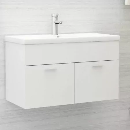 Mobile da Bagno con Lavabo Integrato Bianco in Truciolato