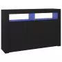 Credenza con Luci LED Nera 115,5x30x75 cm