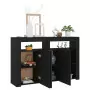 Credenza con Luci LED Nera 115,5x30x75 cm