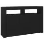 Credenza con Luci LED Nera 115,5x30x75 cm