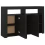 Credenza con Luci LED Nera 115,5x30x75 cm