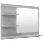 Specchio da Bagno Grigio Sonoma 60x10,5x45 cm Legno Multistrato