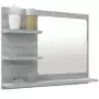 Specchio da Bagno Grigio Sonoma 60x10,5x45 cm Legno Multistrato