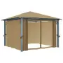 Gazebo con Tenda 300x300 cm Grigio Talpa in Alluminio