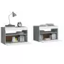 Comodini 2 pz con Luci LED Grigio Sonoma 60x35x40 cm