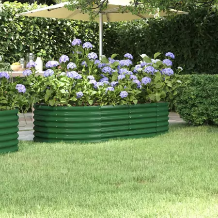 Vaso da Giardino Acciaio Verniciato a Polvere 152x80x36cm Verde