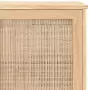 Credenza Marrone 105x30x60cm Massello di Pino e Rattan Naturale