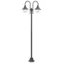 Lampione da Giardino E27 220 cm in Alluminio 2 Lampade Bronzo