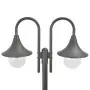 Lampione da Giardino E27 220 cm in Alluminio 2 Lampade Bronzo