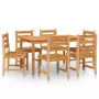 Set da Pranzo da Giardino 7 pz in Legno Massello di Teak