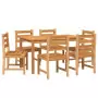 Set da Pranzo da Giardino 7 pz in Legno Massello di Teak