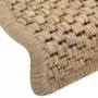 Tappeti Autoadesivi Scale Aspetto Sisal 15 pz 65x25 cm Sabbia