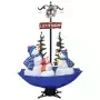 Albero di Natale con Nevicata e Base ad Ombrello Blu 170 cm PVC