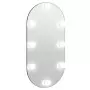 Specchio con Luci LED 80x40 cm Ovale in Vetro
