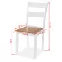 Set da Pranzo 3 pz in MDF e Legno di Hevea Bianco