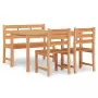 Set da Pranzo per Giardino 4 pz in Legno Massello di Teak