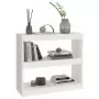 Libreria/Divisorio Bianco 80x30x71,5 cm Legno Massello di Pino