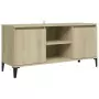 Mobile TV con Gambe in Metallo Rovere Sonoma 103,5x35x50 cm