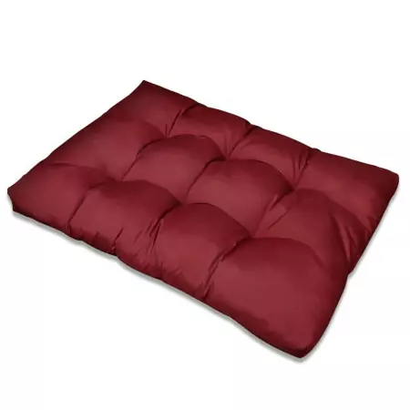 Cuscino per Sedile Imbottito 120 x 80 x 10 cm Rosso Vino