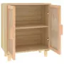 Credenza Marrone 60x30x70cm Legno Massello Pino Rattan Naturale