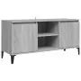 Mobile TV con Gambe in Metallo Grigio Sonoma 103,5x35x50 cm