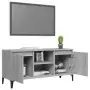 Mobile TV con Gambe in Metallo Grigio Sonoma 103,5x35x50 cm