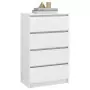 Credenza Bianco Lucido 60x35x98,5 cm in Legno Compensato