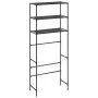 Scaffale per Lavatrice con 3 Ripiani Nero 69x28x169 cm