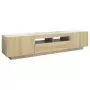 Mobile Porta TV con Luci LED Rovere Sonoma 180x35x40 cm