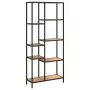 Scaffale per Libri 80x30x180 cm Acciaio e Legno Multistrato